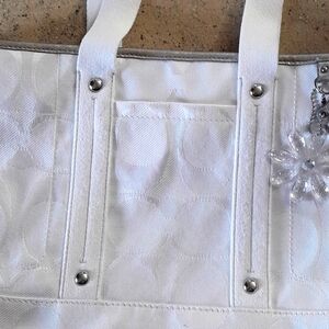 Coach White Signature Canvas Purse